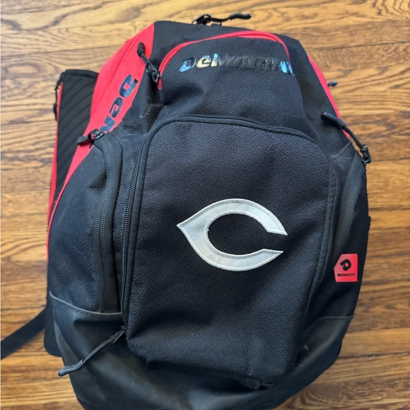 DeMarini Voodoo OG baseball backpack in scarlet red and black. - Picture 4 of 12